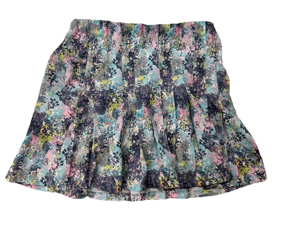 Tee Time Skort Women Medium Blue Floral Pleated Golf Tennis Athletic Mini